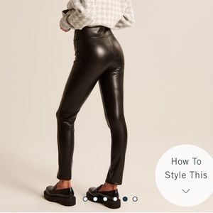NWT Abercrombie and Fitch Leather Ankle Zip Leggings